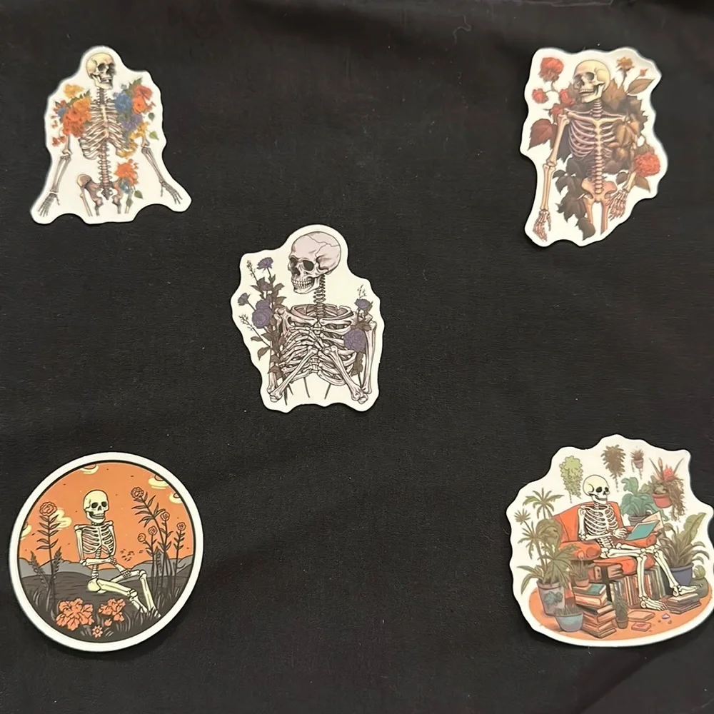 Floral skull stickers/decals.